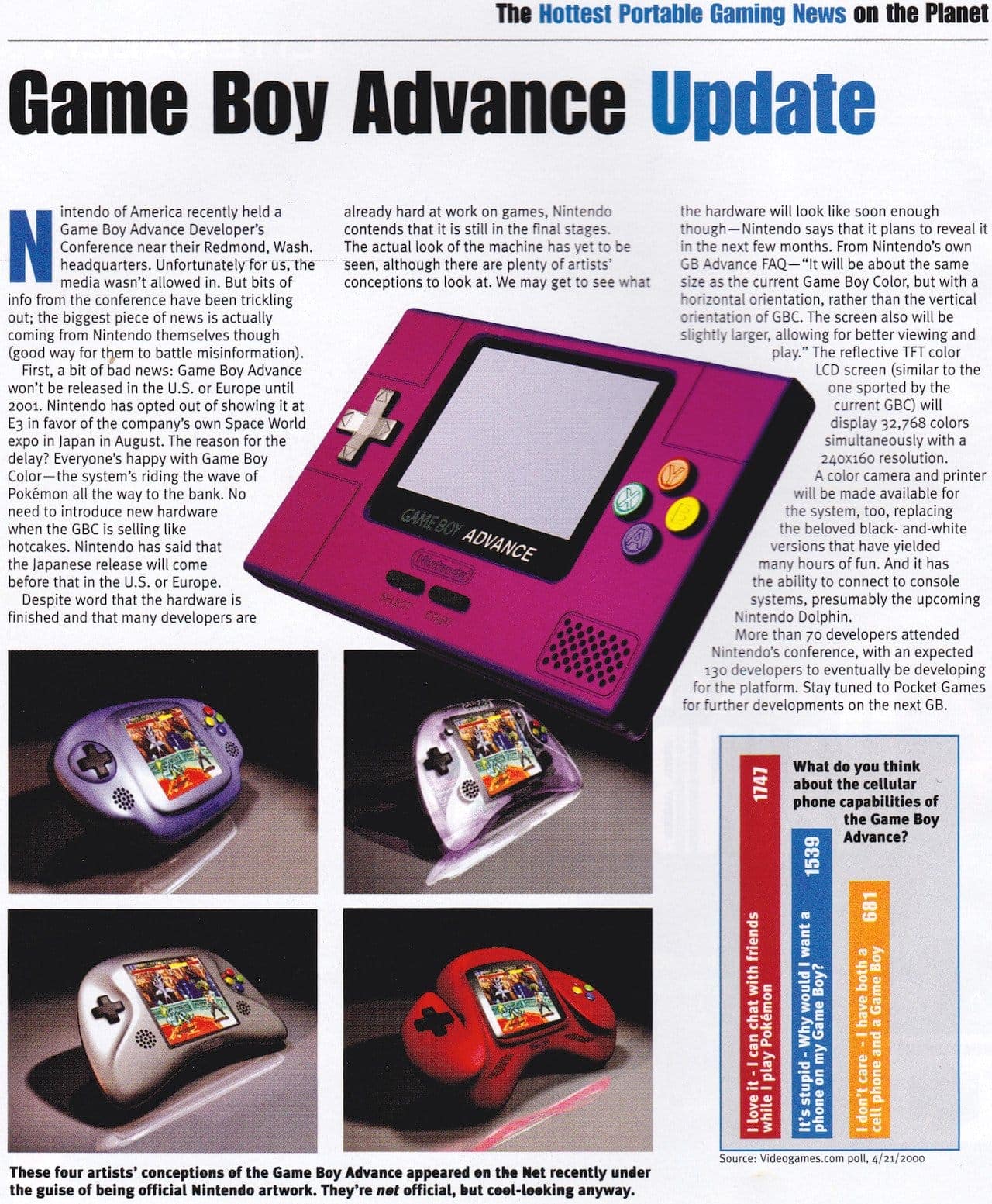 Game Boy Advance Concept Art Pocket Gamer Summer 2000